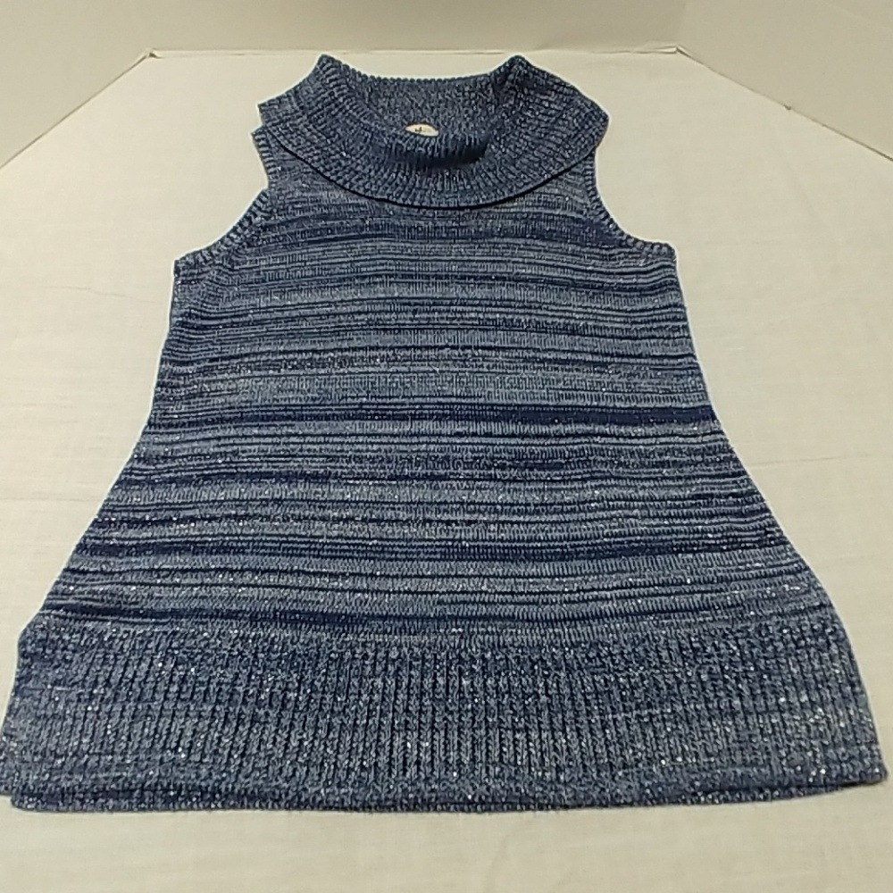 Chico's Cowl Neck Sleeveless Sweater Sparkle 0